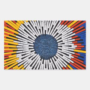Adesivo Retangular Abstrato em fita—Starburst