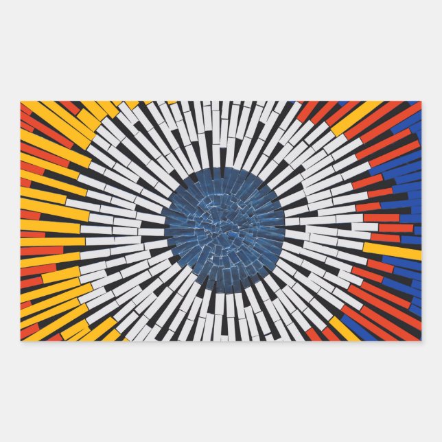 Adesivo Retangular Abstrato em fita—Starburst (Frente)