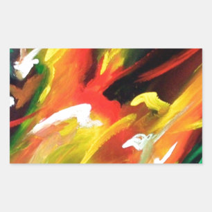 Adesivo Retangular Abstrato Expressionismo