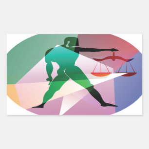 Adesivo Retangular abstrato libra