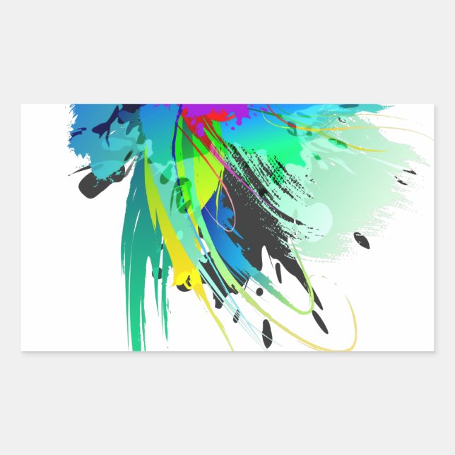 Adesivo Retangular Abstrato Paint Splatters (Frente)