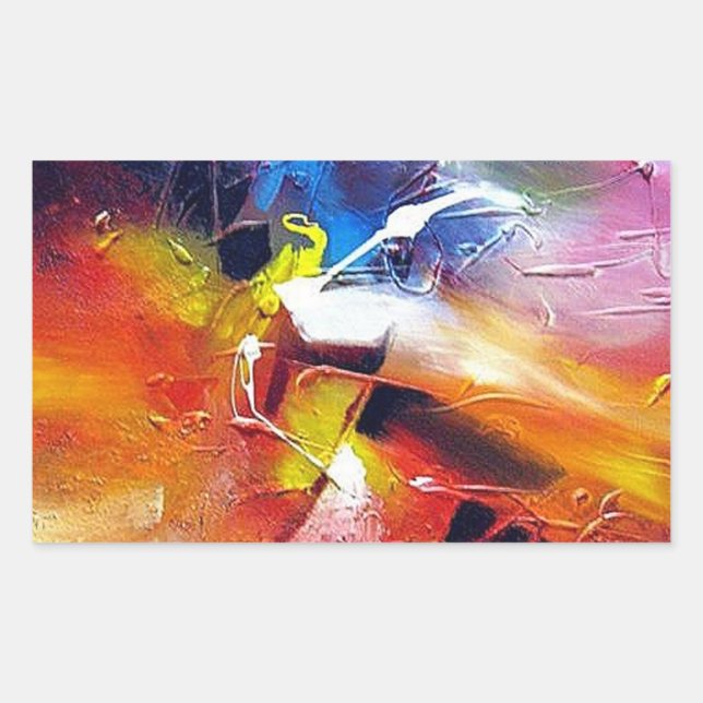Adesivo Retangular Abstrato Painting Expressionism Colorir Modelo (Frente)