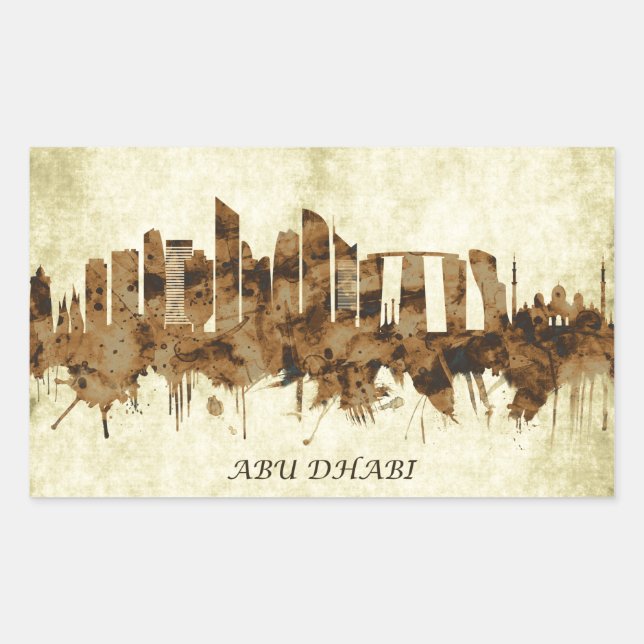 Adesivo Retangular Abu Dhabi UAE Cityscape (Frente)