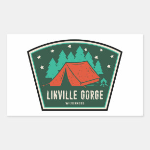 Adesivo Retangular Acampamento de Linville Gorge Wilderness na Caroli