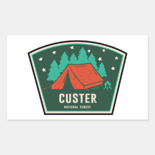 Adesivo Retangular Acampamento Florestal Nacional Custer