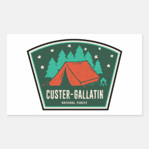 Adesivo Retangular Acampamento Florestal Nacional Custer-Gallatin