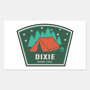 Adesivo Retangular Acampamento Florestal Nacional Dixie