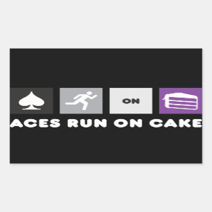 Adesivo Retangular Aces executados no Cake Sticker Dark