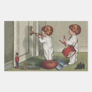 Adesivo Retangular Acordar é a ilustração da arte do cartão de Na