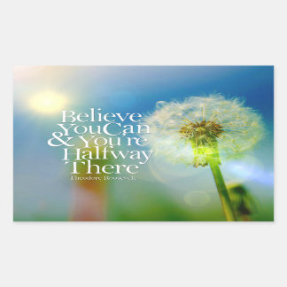 Adesivo Retangular Acredite Que Você Pode Dandelion Motivational Cote