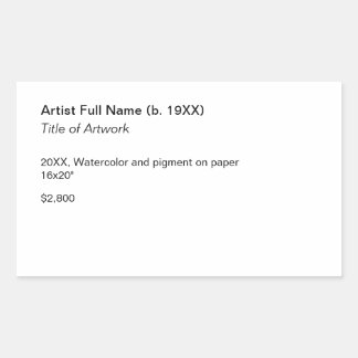 Adesivo Retangular Adhesive Artwork Exhibition Label Template