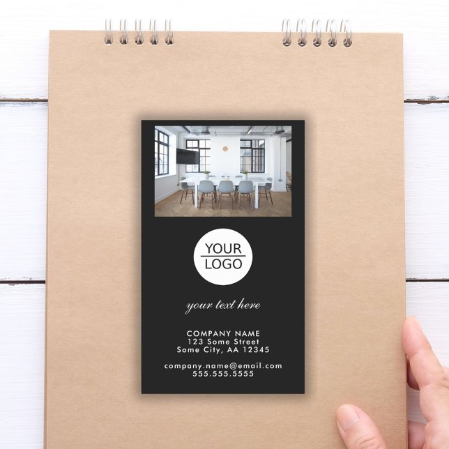 Adesivo Retangular Adicione seu logotipo Texto personalizado Promoção (Criador carregado)