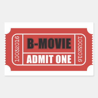 Adesivo Retangular Admit One - Ticket B-Movie