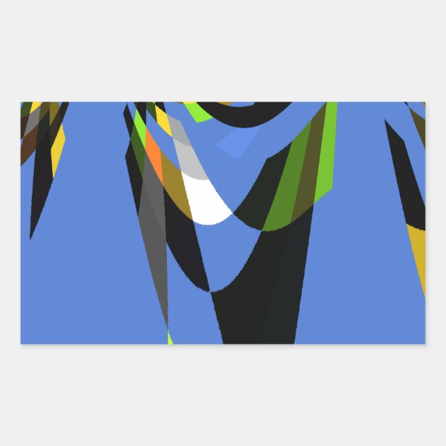 Adesivo Retangular Adorável Blue African Tribal Motif Pattern Art Imp (Frente)