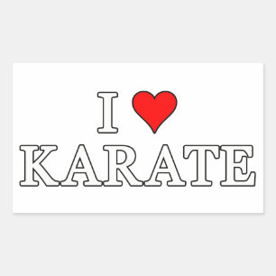 Adesivo Retangular Adoro Karate Sticker