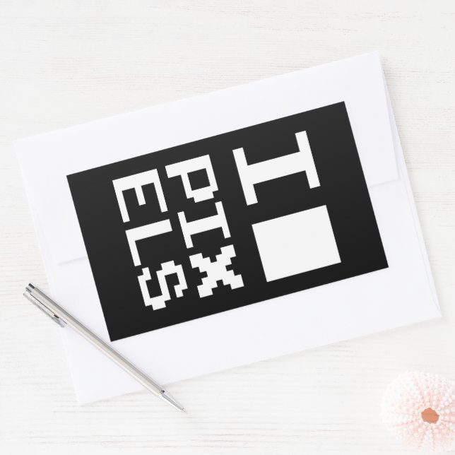 Adesivo Retangular Adoro Pixels, design de geek, arte de pixel (Envelope)