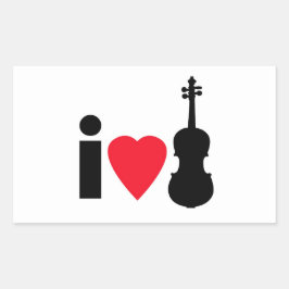 Adesivo Retangular Adoro Violin Sticker