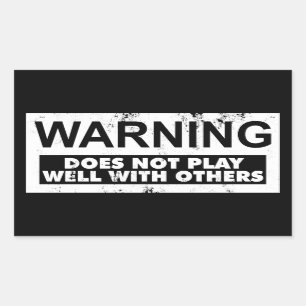 ADESIVO RETANGULAR ADVERTÊNCIA NÃO JOGA BEM COM OUTROS