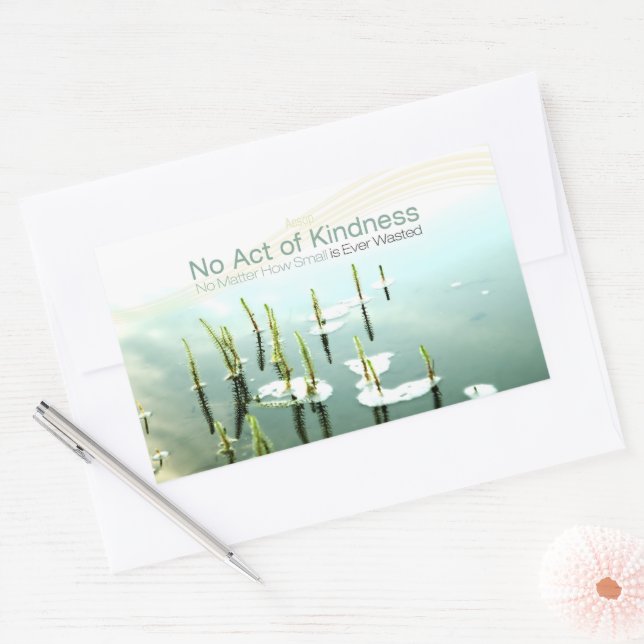 Adesivo Retangular Aesop Inspirational Quote Sticker "Bondade" (Envelope)