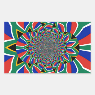 Adesivo Retangular África do Sul: Dança Assustadora de Cores Nacionai