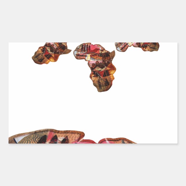 Adesivo Retangular África em Movimento: Kaleidoscope Map Design (Frente)