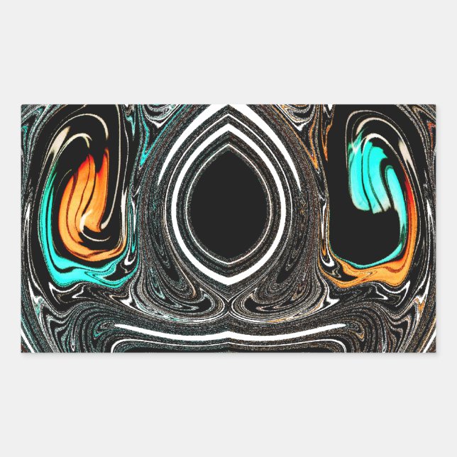 Adesivo Retangular African Ethnic Doodle Zebra texturou Art Impressão (Frente)