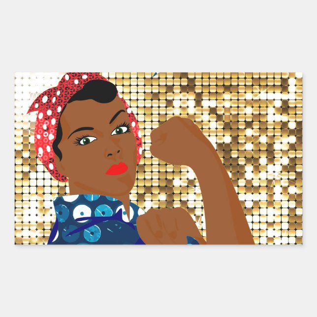 Adesivo Retangular africano rosie o riveteiro (Frente)