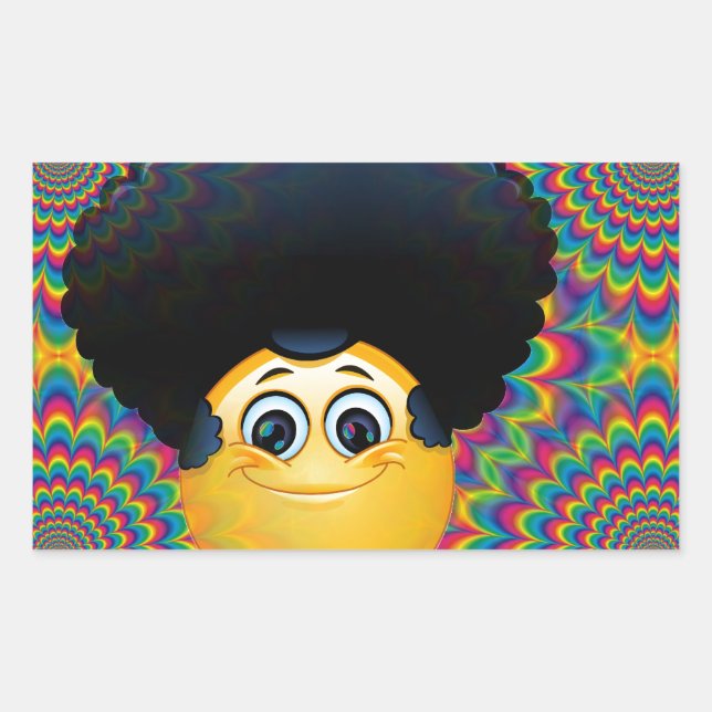 Adesivo Retangular afro emojis (Frente)
