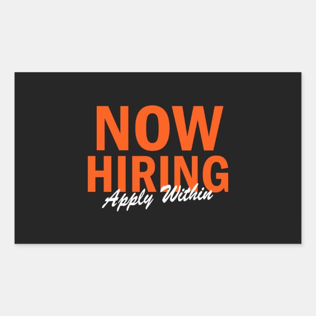 Adesivo Retangular Agora contratando aplique dentro (Frente)