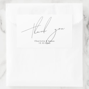 Adesivo Retangular Agradecimento Moderno e Elegante Personalizado