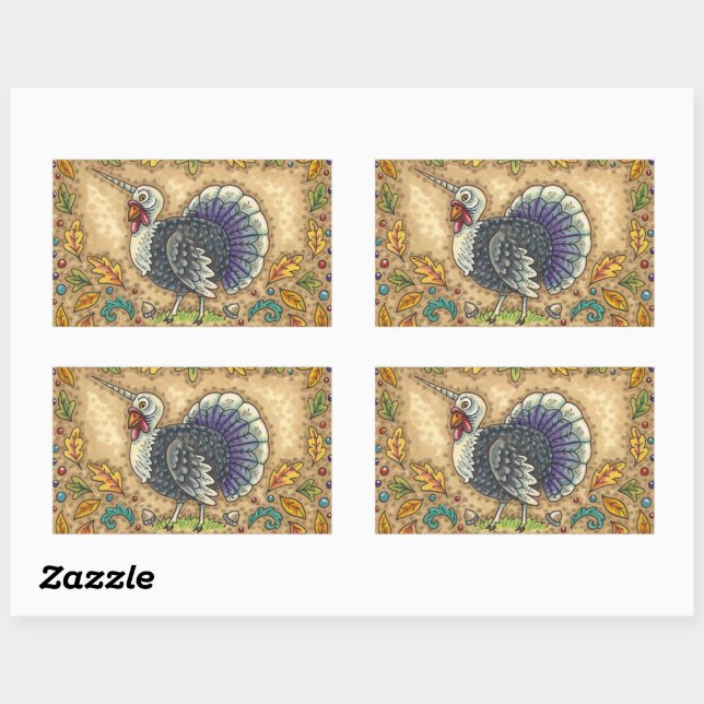 ADESIVO RETANGULAR AGRADEÇO AO UNICORN TURQUIA, FANTASIA BRANCA (Folha)