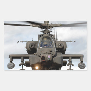 Adesivo Retangular ah 64 apache longbow helicóptero militar