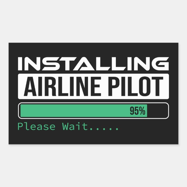 Adesivo Retangular Airline PIlot Loading Funny Pilot Student (Frente)