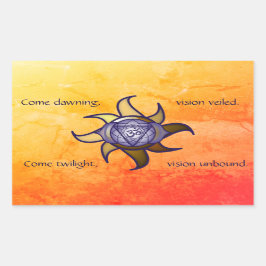 Adesivo Retangular Ajna Chakra "Third Eye" Yoga Insight Lotus Sticker