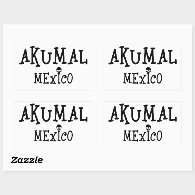 Adesivo Retangular Akumal Mexico Design - Retângulo Stickers (Folha)