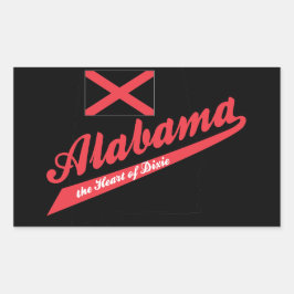 Adesivo Retangular Alabama Coração de Dixie