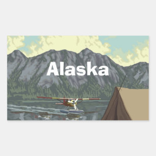 Adesivo Retangular Alaska Bush Plane Souvenirs