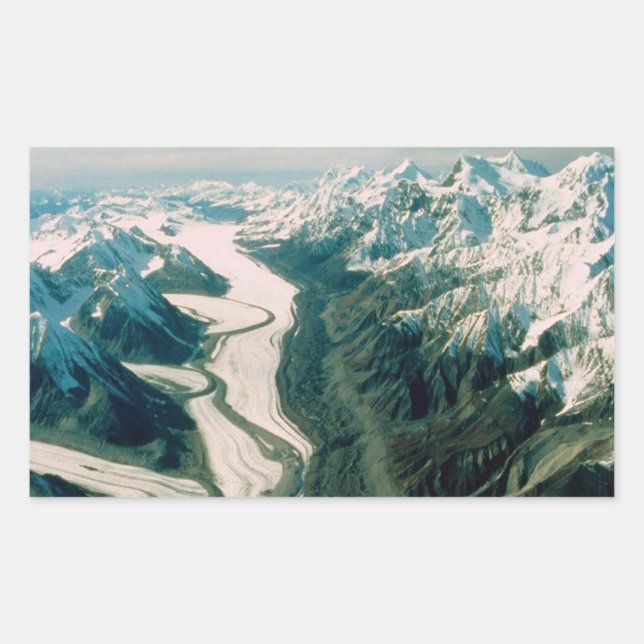 Adesivo Retangular Alaska Mountain Range-Aerial View (Frente)