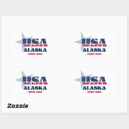 Adesivo Retangular Alaska My Home State Sticker