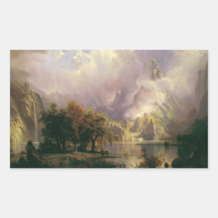 Adesivo Retangular Albert Bierstadt - Paisagem da Montanha Rocky