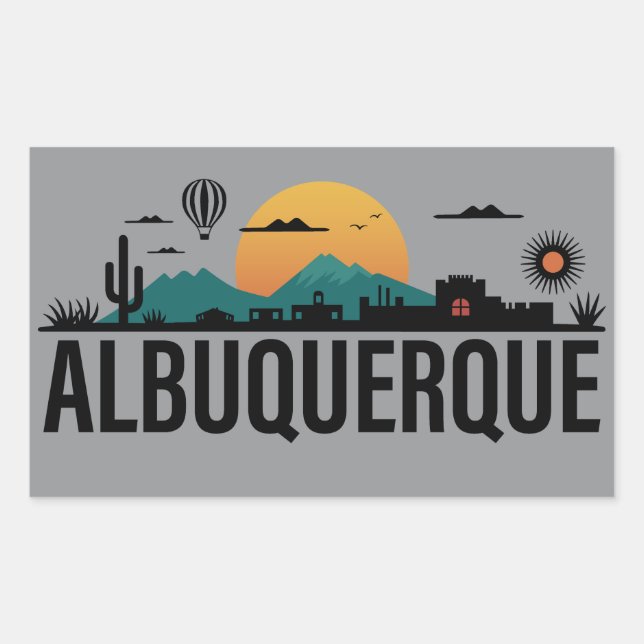 Adesivo Retangular Albuquerque Novo México (Frente)