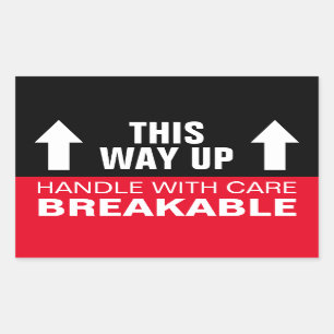 Adesivo Retangular Alça quebrável com cuidado Esta maneira de subir