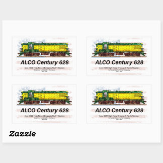 Adesivo Retangular Alco C-628 Locomotiva Diesel e bandeira americana