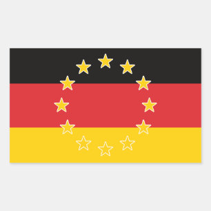 Adesivo Retangular Alemanha Alemanha UE Europa Bandeira Europeia