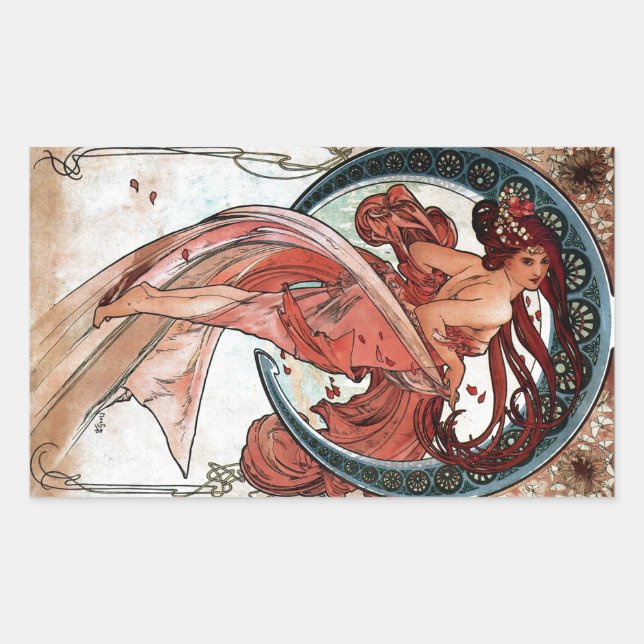 Adesivo Retangular Alfons Mucha Dança 1898 (Frente)