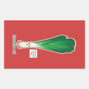 Adesivo Retangular Alho-porro da informação