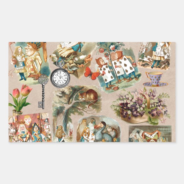 Adesivo Retangular Alice no País das Maravilhas Cheshire Cat Caracter (Frente)