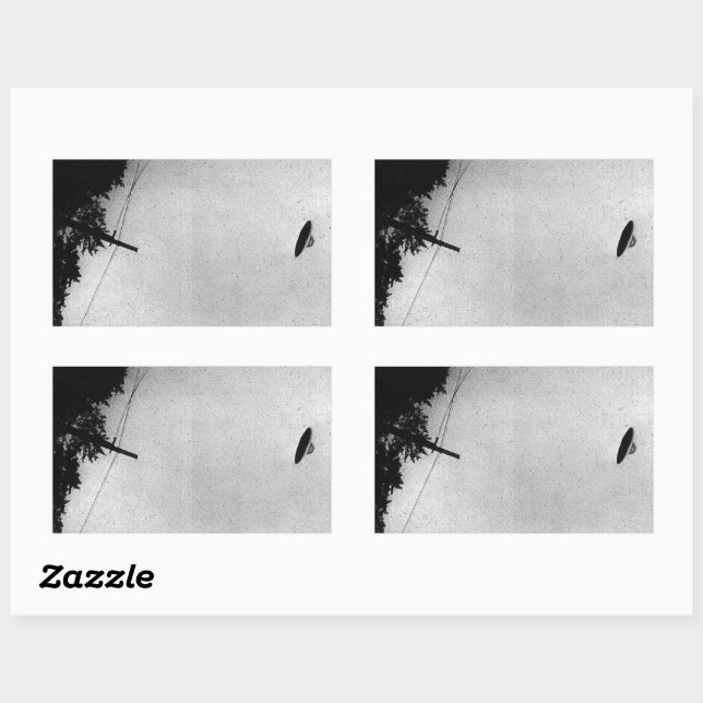 Adesivo Retangular Alienígena de OVNInaves espaciais extraterrestres  (Folha)