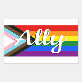 Adesivo Retangular Ally | Sinalizador do Orgulho do Progresso