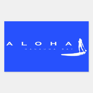 Adesivo Retangular Aloha Havaí está acima de remo